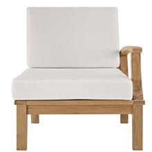 Modway Marina Outdoor Patio Teak Left-Facing Sofa - Natural White