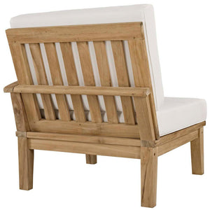 Modway Marina Outdoor Patio Teak Left-Facing Sofa - Natural White