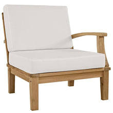 Modway Marina Outdoor Patio Teak Left-Facing Sofa - Natural White