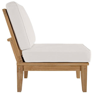 Modway Marina Armless Outdoor Patio Teak Sofa - Natural White