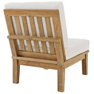 Modway Marina Armless Outdoor Patio Teak Sofa - Natural White