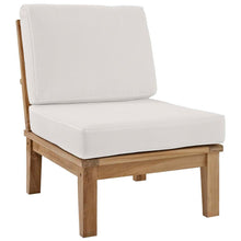 Modway Marina Armless Outdoor Patio Teak Sofa - Natural White
