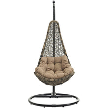 Modway Abate Outdoor Patio Swing Chair With Stand - Black Mocha