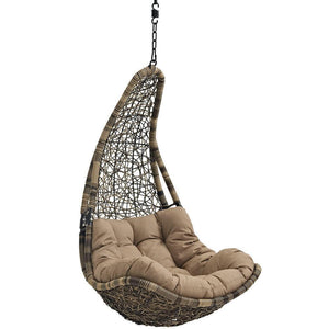 Modway Abate Outdoor Patio Swing Chair With Stand - Black Mocha