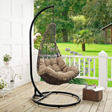 Modway Abate Outdoor Patio Swing Chair With Stand - Black Mocha
