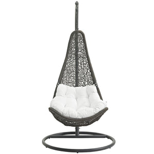 Modway Abate Outdoor Patio Swing Chair With Stand - Gray White