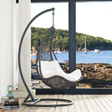 Modway Abate Outdoor Patio Swing Chair With Stand - Gray White