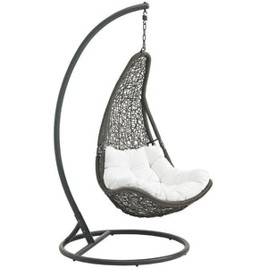 Modway Abate Outdoor Patio Swing Chair With Stand - Gray White